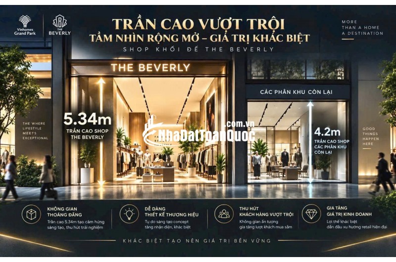 Shophouse Beverly trần cao 5,34m- xem thực tế mua trực tiếp. Booking now: 0933910039